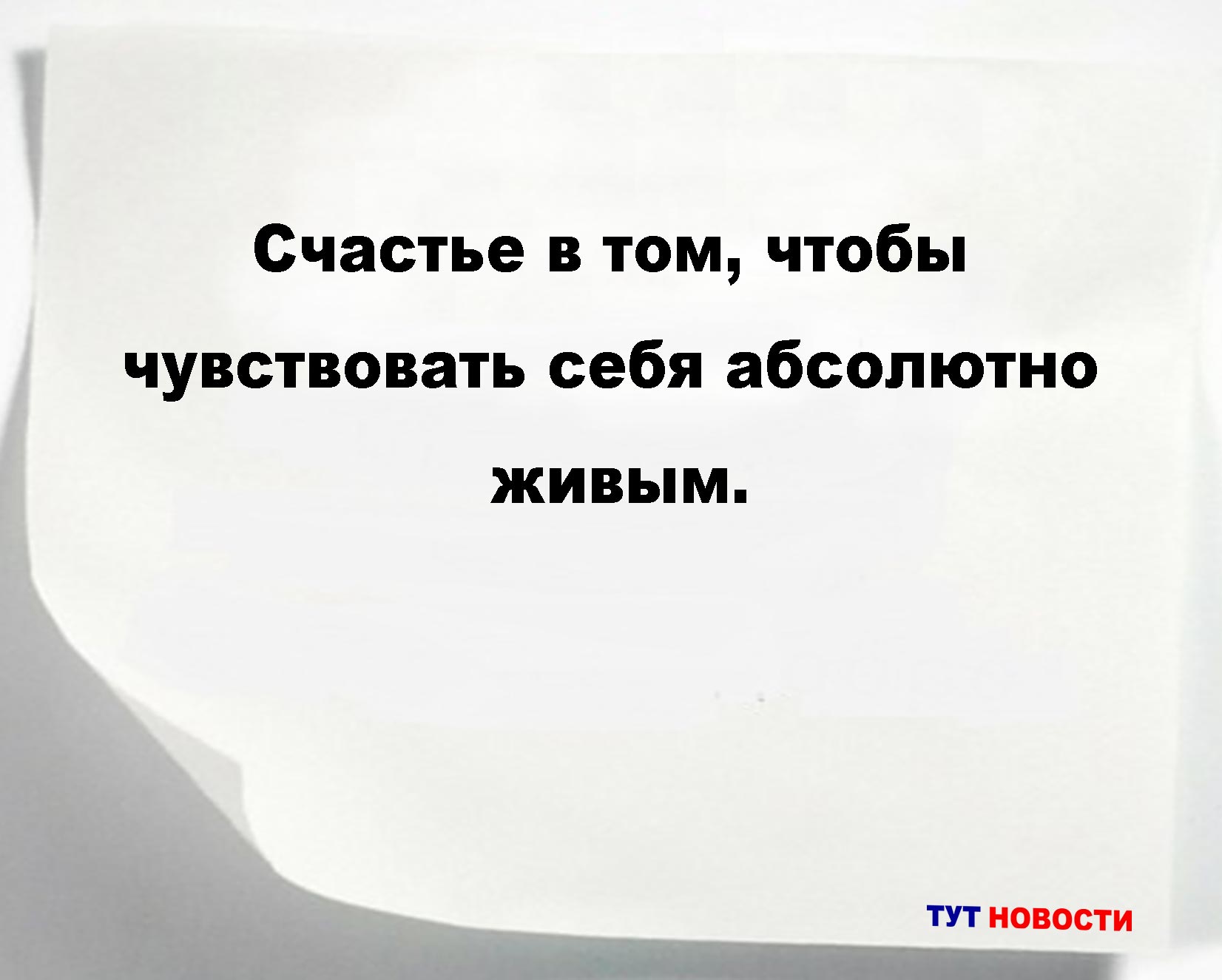 Счастье в том, чтобы чувствовать себя абсолютно живым.